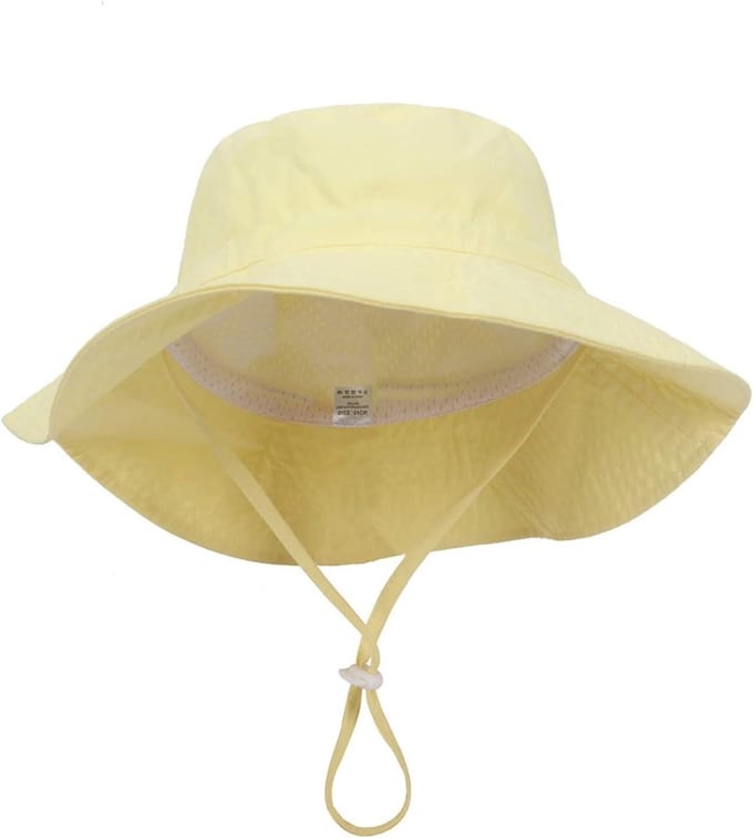 Kindermuts emmerhoed - Petticoat pet - Bescherming tegen zon - Brede rand - Voor peuters - Print