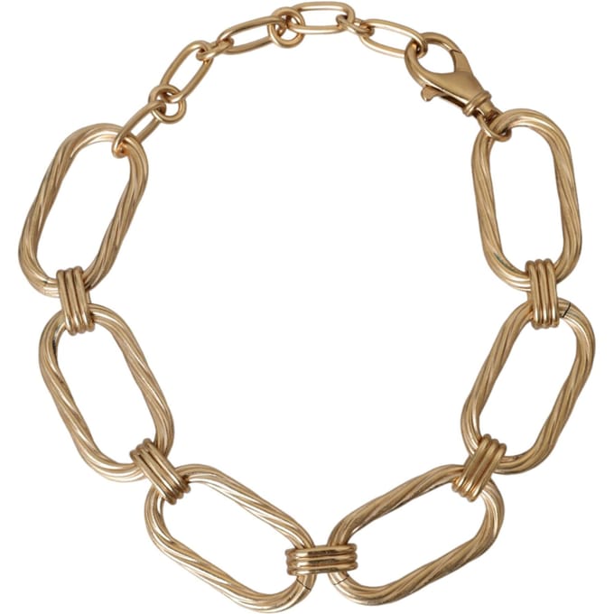 Gouden Toon Messing Grote Schakel Ketting Sieraad Halsketting