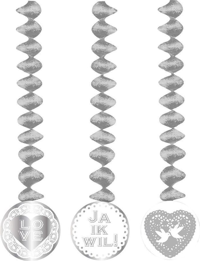 Haza Original Rotorspiralen "ja Ik Wil" 3 Stuks Zilver