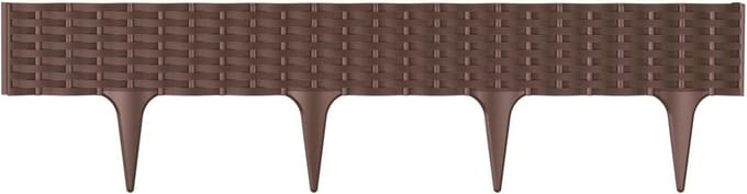 Prosperplast Graskant/tuin rand/kantopsluiting - bruin - totale lengte 3,9 meter - borderrand