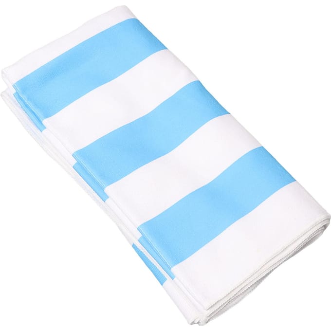 Serviette de Plage en Microfibre Rayée Séchage Rapide Douce Super Absorbante Serviette de Plage de Sable 59,1 x 29,5 po Bleu