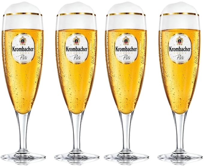 Krombacher Bierglazen op Voet 300 ml - 4 stuks