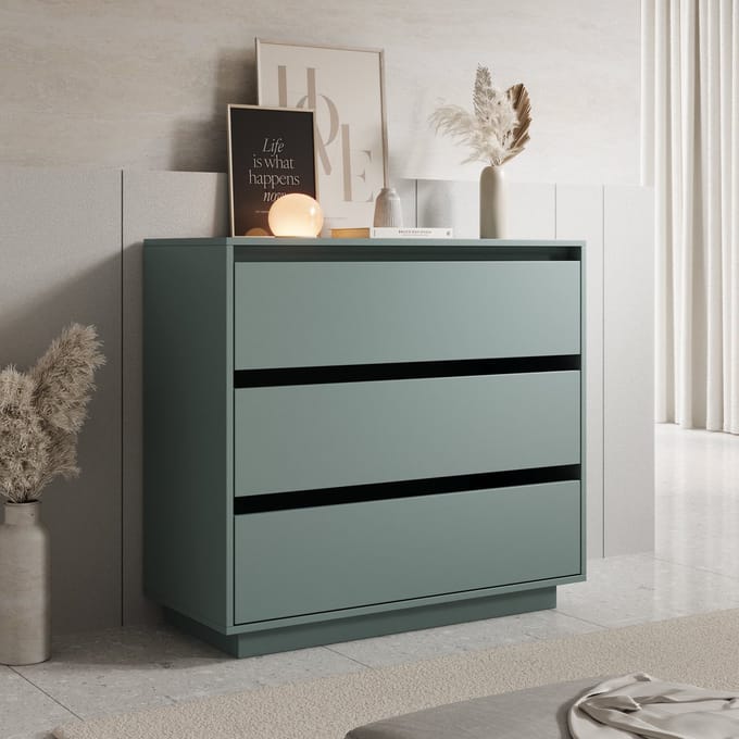 Meubella - Tivaro - Ladekast - Groen - 94x41x87 cm