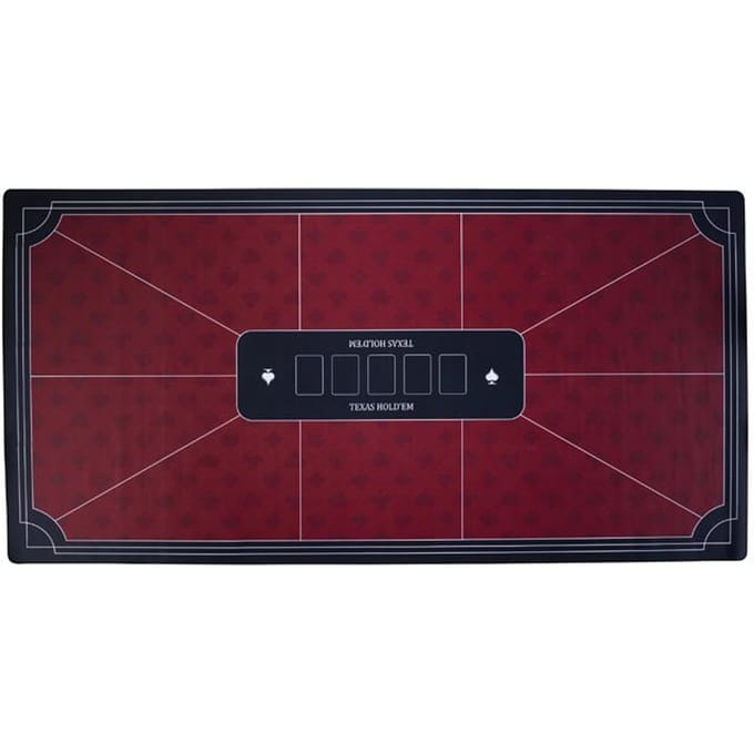 Pokerkleed Rood 180x90 cm - Polyester & Rubber - Glad Speeloppervlak - Poker & Dobbel Accessoire - Engelhart
