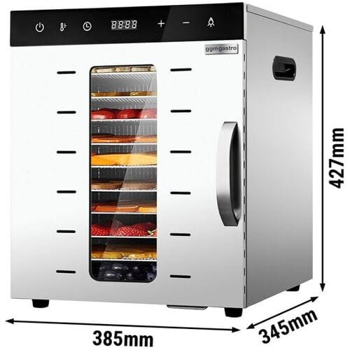 GGM Gastro Dörrgerät / Dörrautomat - mit 10 Ablagen - Edelstahl - 800 Watt