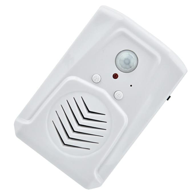 USB/Batterijgevoed Bewegingssensor Alarm MP3 Audiospeler Infrarood Inductie Deurbel white