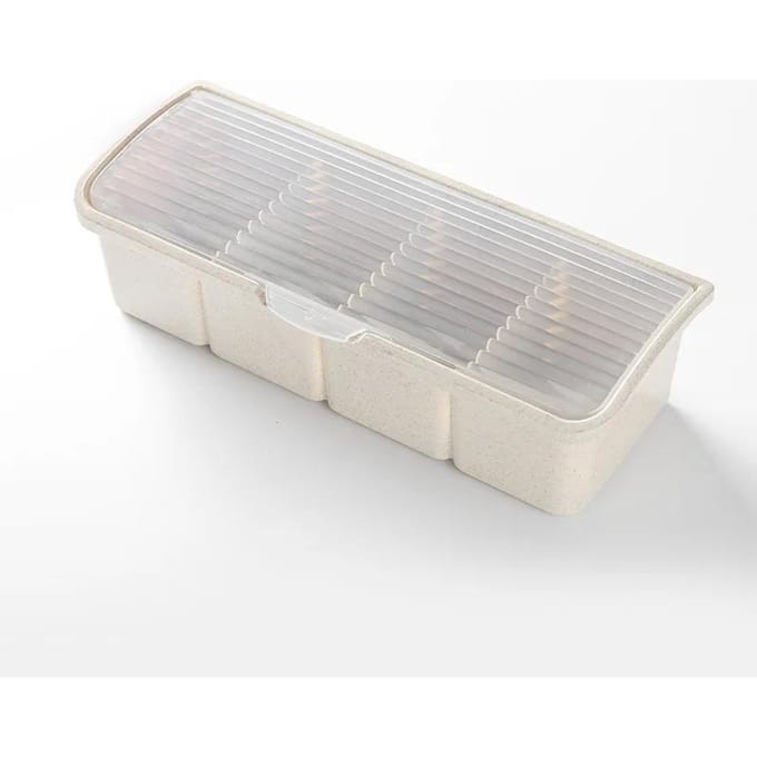 Boîte à épices, récipient de rangement pour condiments, pot à épices à 4 compartiments avec cuillère gray