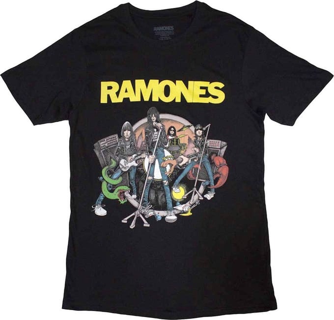 Ramones - Cartoon Band Heren T-shirt - M - Zwart