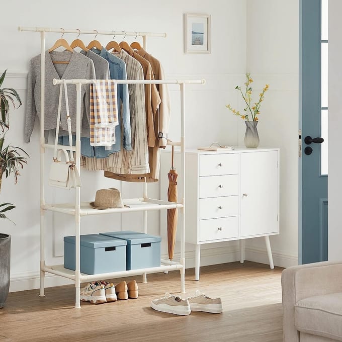 Bobbel Home - Kledingrek - Belastbaar tot 70 kg - wit