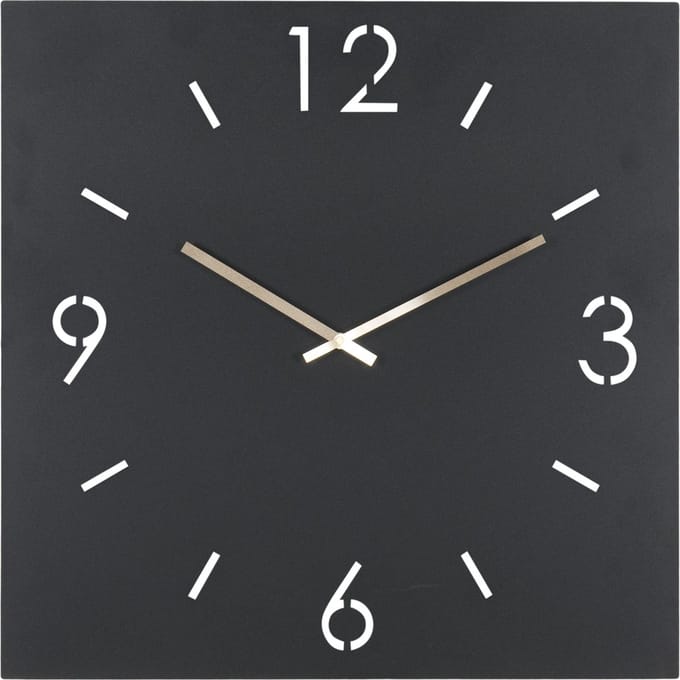 Spinder Design klok Time 60 X 60 - Zwart - Staal