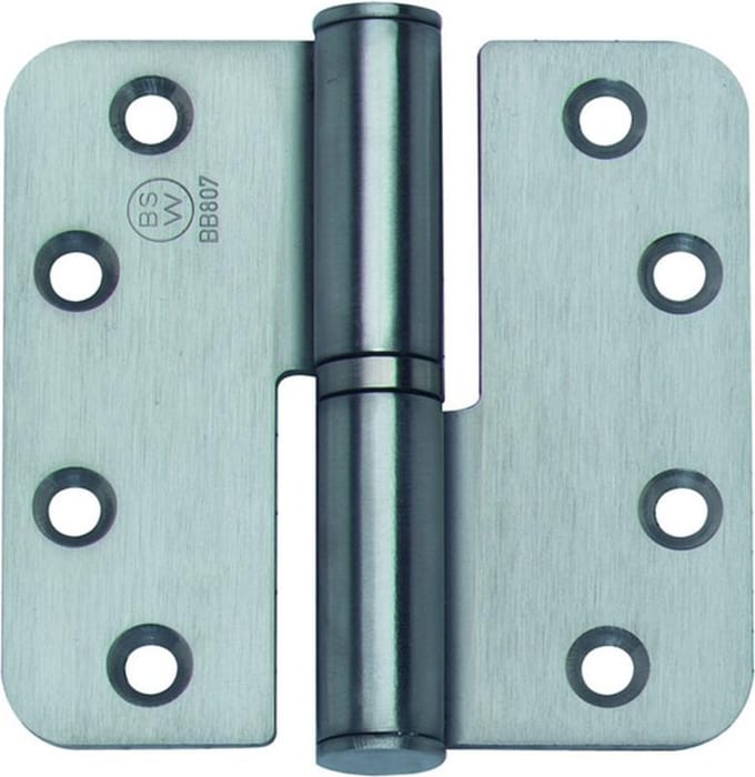 kogelpaumelle RVS 89x89mm afgerond links