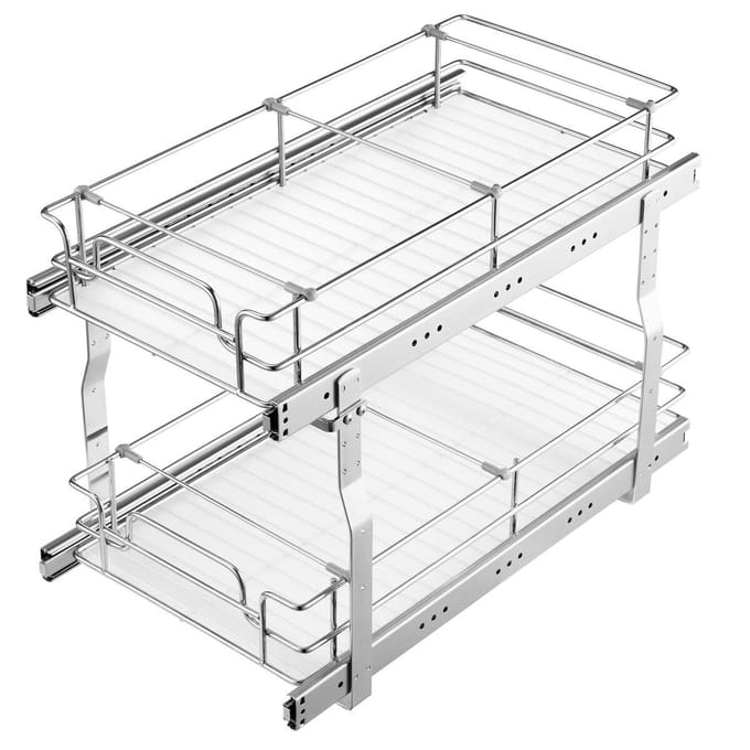 2-Laags Draad Uittrekbare Kast Ondergootsteen Organizer 12 x21  Lade Mand