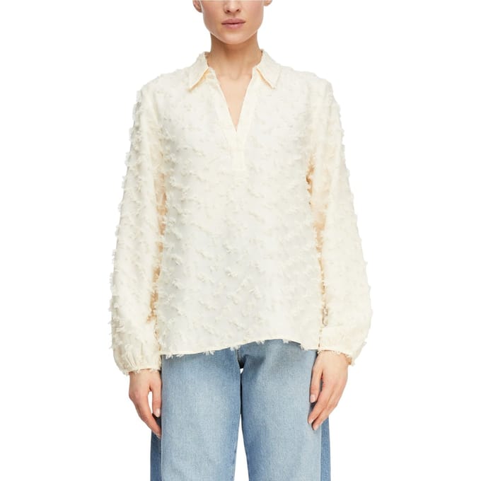 3D Relief Jacquard Lange Mouwen Blouse Dames COMMA