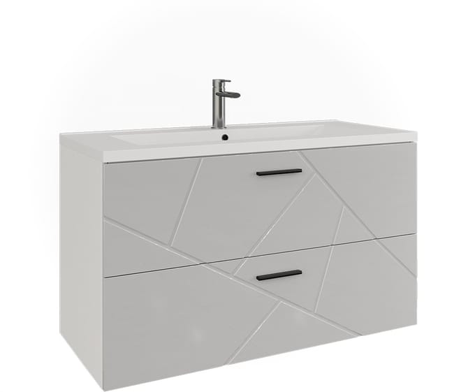 Vicco Badkamermeubelset Irma, Wit/Wit Hoogglans, 2-delig