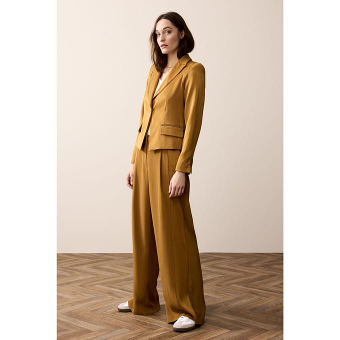 Summum Woman Blazer Crepe Viscose Blend Camel Brown Größe: 46 | Blazer Outlet | Damen | Braun