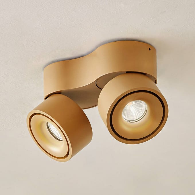 Arcchio LED plafondspot Rotari, bruin, 2-lamps, 8,9W