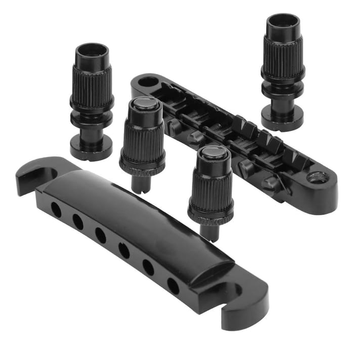 6-Snarig Vaste Brug Set Zinklegering Snaarbasis voor LP Elektrische Gitaar Accessoires Noir black