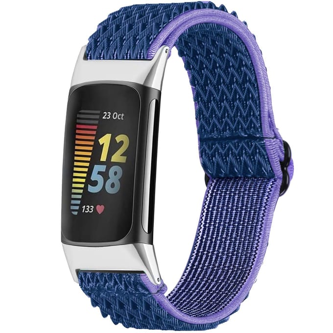 imoshion Elastisch nylonbandje voor de Fitbit Charge 5 - Donkerblauw