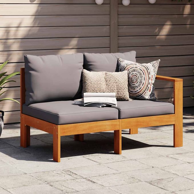 vidaXL - Tuinbank - met - 1 - armleuning - 2-zits - massief - acaciahout