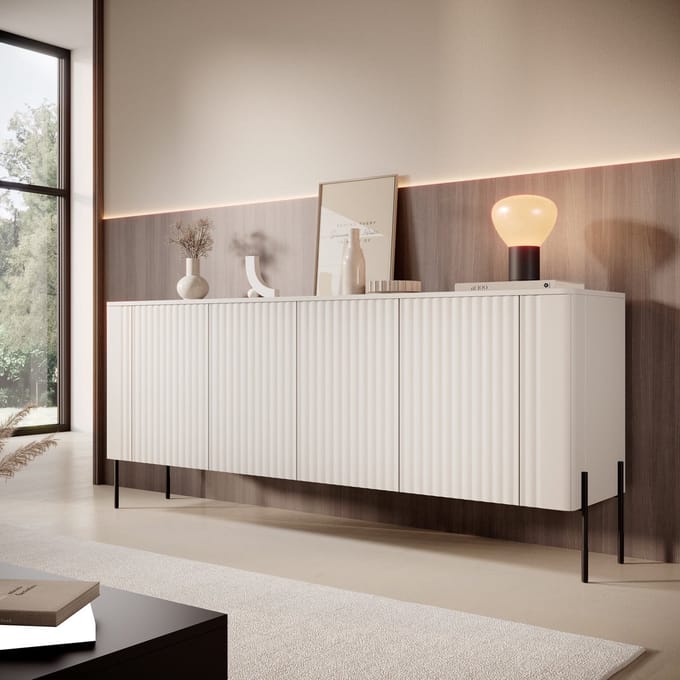 Meubella - Vivi - Dressoir - Beige - 190 cm
