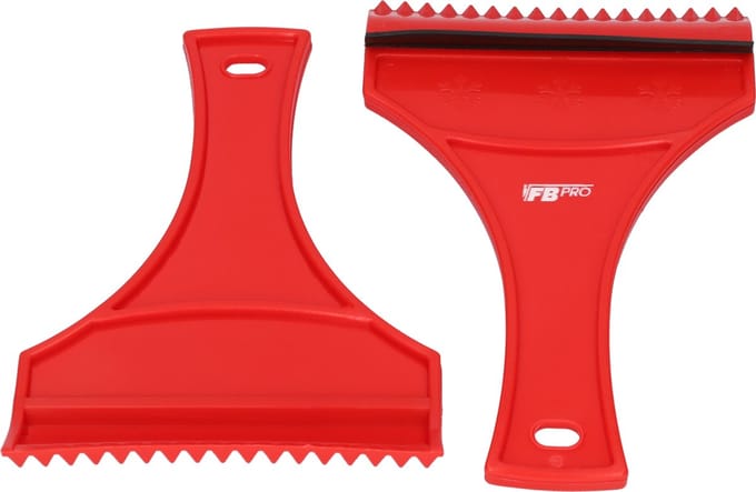 IJskrabber auto - Krabber - Ruitenkrabber auto - Glaskrabber - IJsschraper - Glasschraper - Raamkrabber - Auto accessoires - Compact formaat - Set van 2 ijskrabbers - Rood