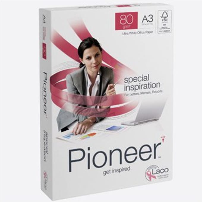Kopieerpapier pioneer a3 80gr wit 500vel