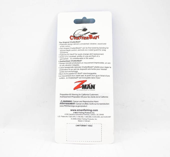 Zman Chatterbait 1/2 oz zinkende kunstaaskaart (0171) blue