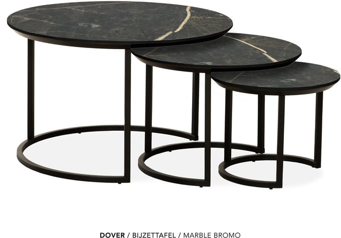 Maxfurn - Set van 3 ronde salontafel | kleur: Marbel Bromo