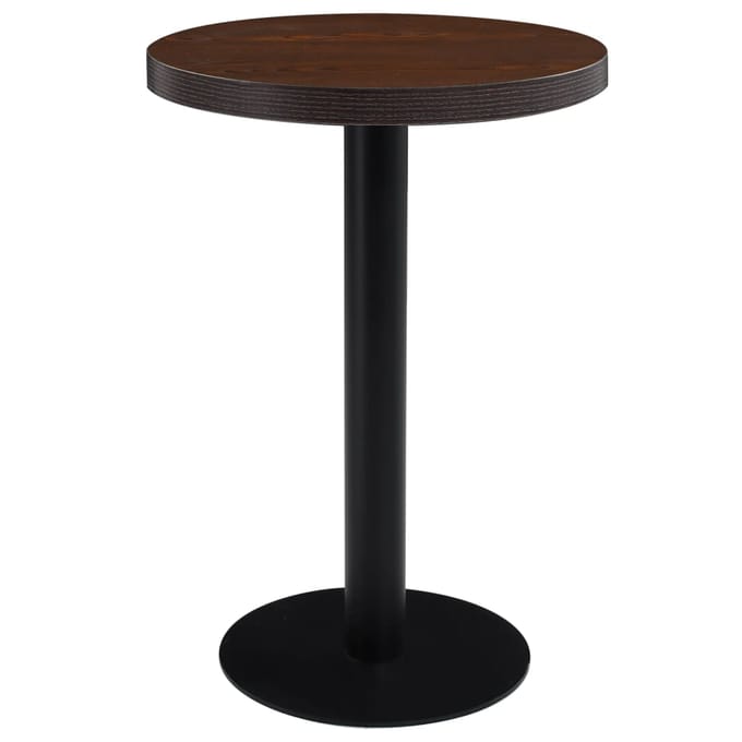 vidaXL - Bistrotafel - 60 - cm - MDF - donkerbruin