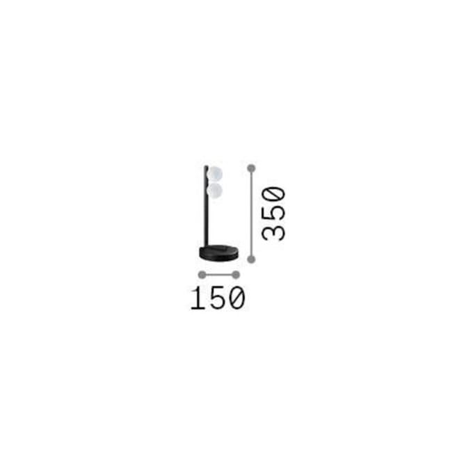 Ideal Lux LED tafellamp Ping Pong zwart 2-lamps glas metaal