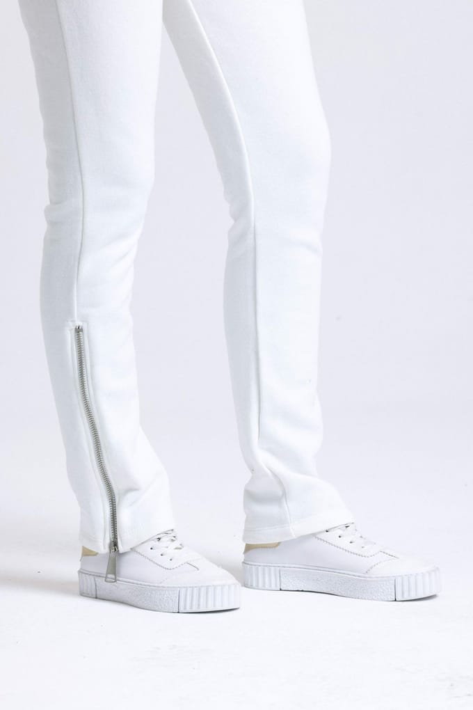 Hoge Taille Zip Slit Sweatpants Trouserbroek