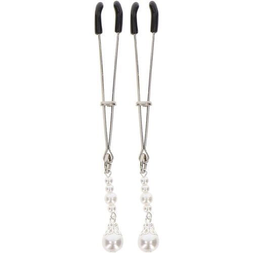Taboom - Tweezers With Pearls - Bondage / SM Nipple clamps Zilver