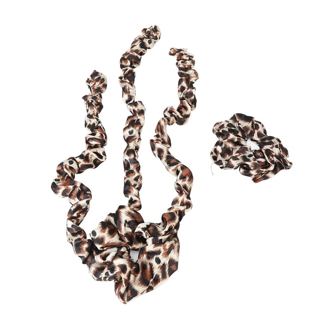 Hittevrije Krultang Met Scrunchie Hittevrije Krulstaaf Hoofdband Slaap Haarrollers Styling kleur luipaardprint