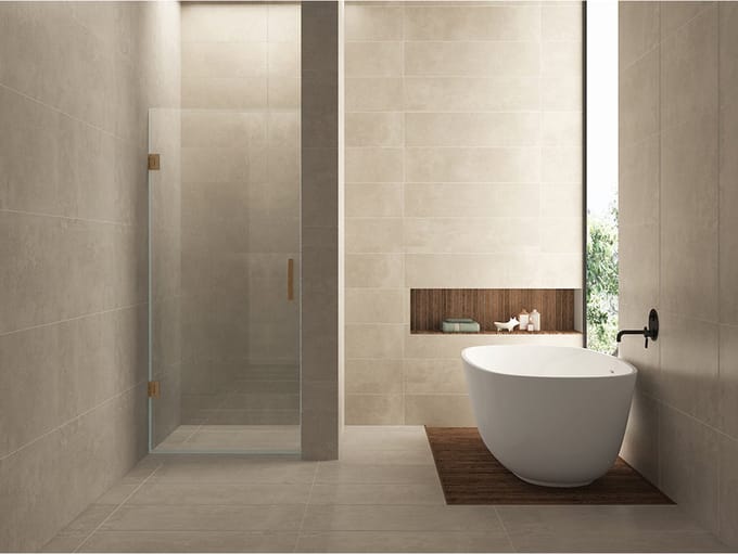 Wiesbaden Less nisdeur 800 x 2000 x 8 mm nano helder glas/geborsteld brons koper