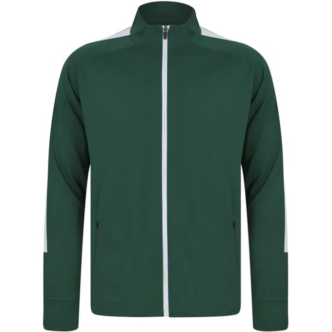 Unisex Tracksuit-top met ritssluiting Bottle Green/White - M