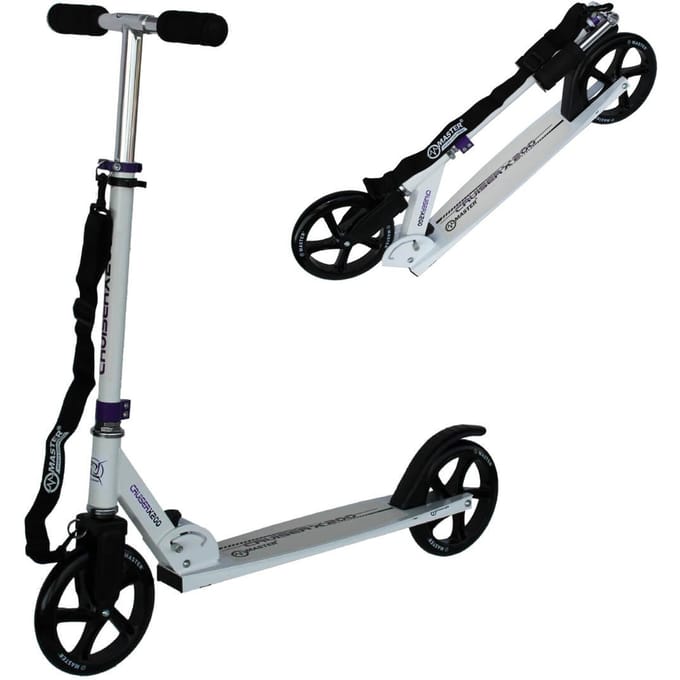 MASTER Cruiser Vouwscooter met Draagriem, 205 mm, Wit