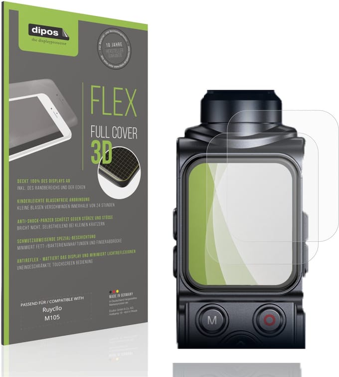dipos FLEX – 2x Matte Screenprotector geschikt voor Ruycllo M105 | Volledige Schermbescherming | Case-Friendly