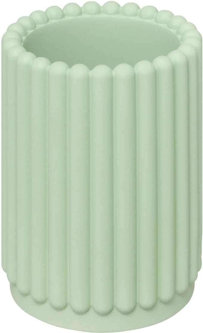 5Five Bonbon Tandenborstelhouder - Geribbeld - Ø8xH11cm - Groen