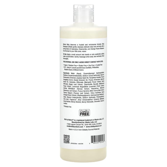 (Nature's Gate), Nature Baby, Shampoo & Was, 473ml(16 fl oz) white