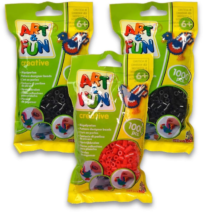 Simba Strijkkralenset 3-delig – 2x Zwart & 1x Rood - Art & Fun