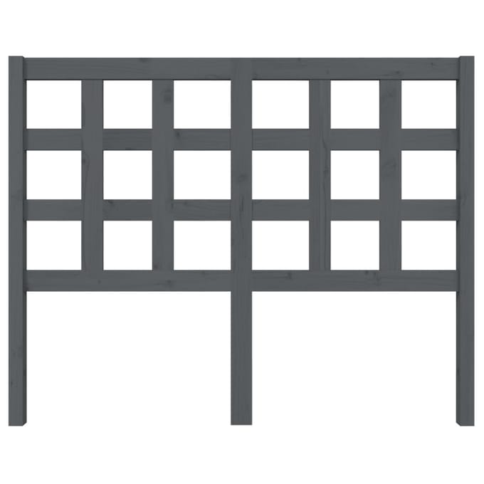 vidaXL - Hoofdbord - 125,5x4x100 - cm - massief - grenenhout - grijs