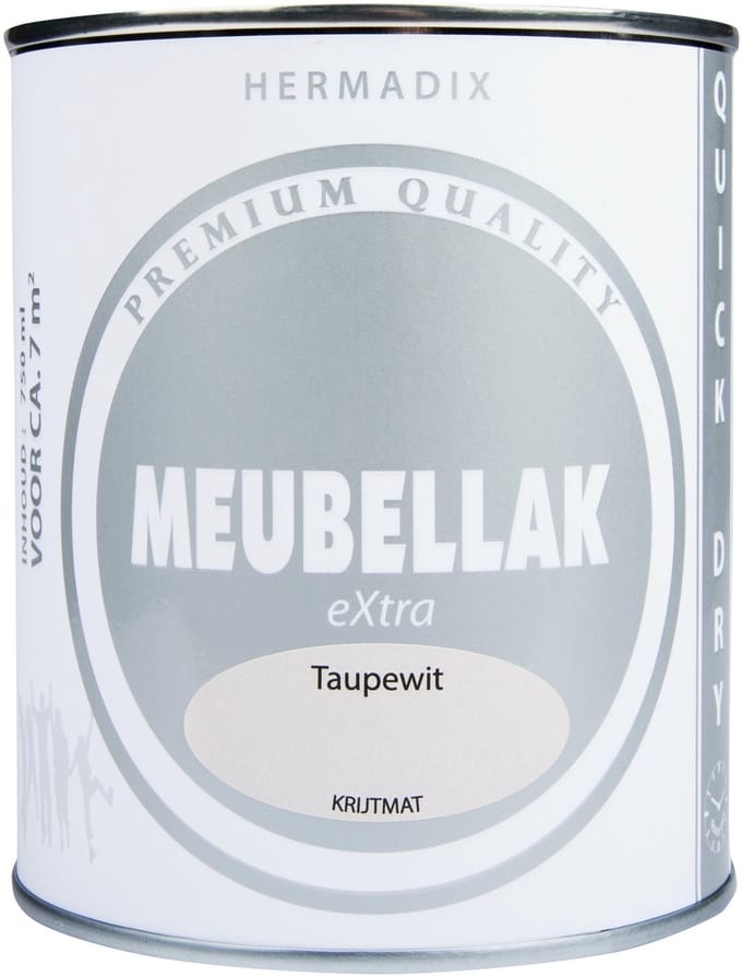 Hermadix Meubellak eXtra - Dekkend - Krijtmat Taupewit