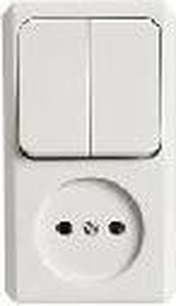 Schneider Electric Opbouw combi wandcontactdoos/serie  Crème