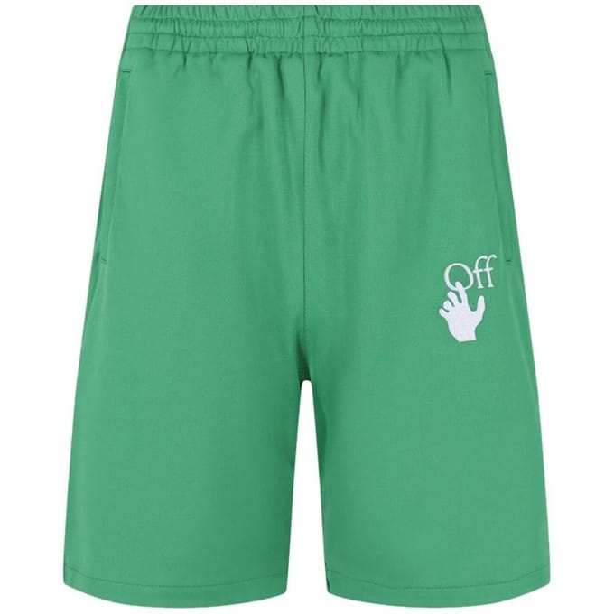 Off-White Heren Handen Af Logo Los Sweat Shorts (Groen)