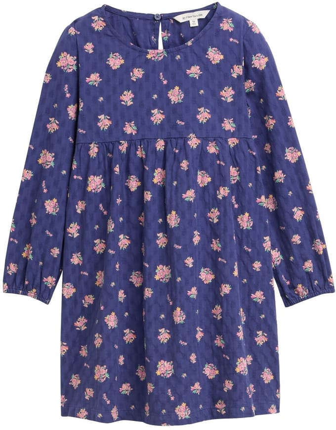 Tom Tailor - Mini jurk met bloemenpatroon - Maat 92/98 - dark blue multi color flower