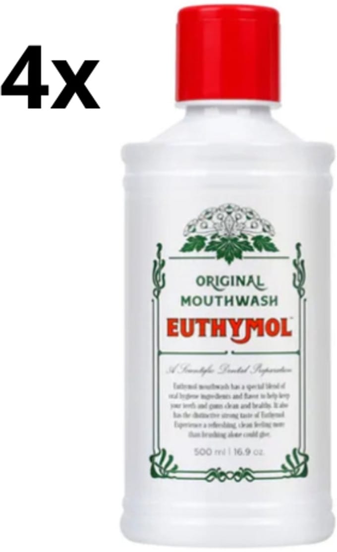 Euthymol Mondwater Original - 4 x 500 ml - Voordeelverpakking