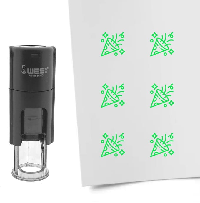 CombiCraft Stempel confetti 10mm rond groene inkt - per 1 stuk