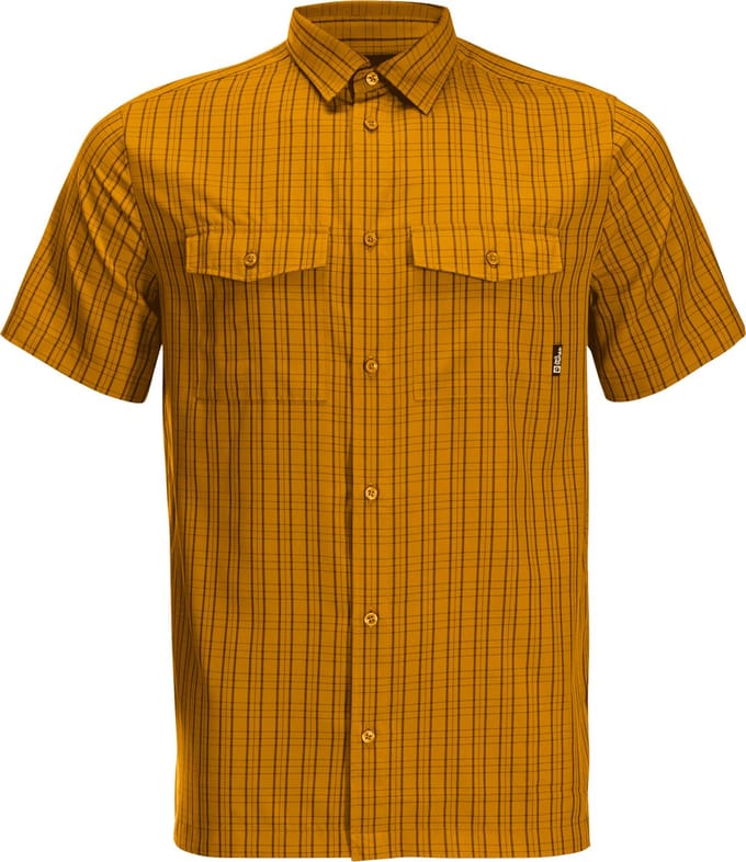 Jack Wolfskin THOMPSON SHIRT MEN Heren Outdoorshirt - curry check- Maat S