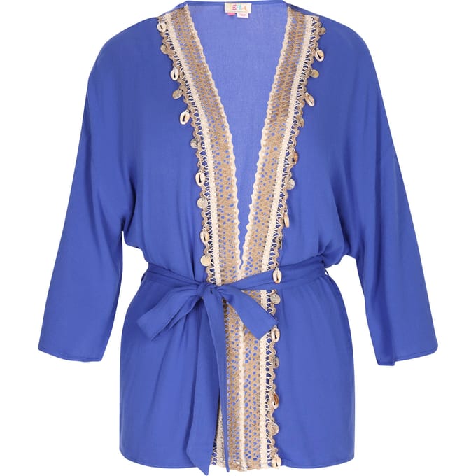 IZIA Kimono Dames KONING BLAUW