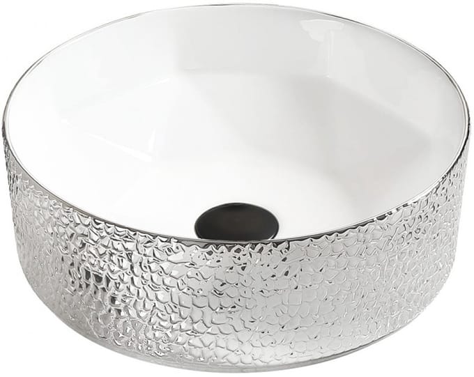 Mexen Clarisa opbouw waskom 41 x 41 cm, wit/zilver - 22074154